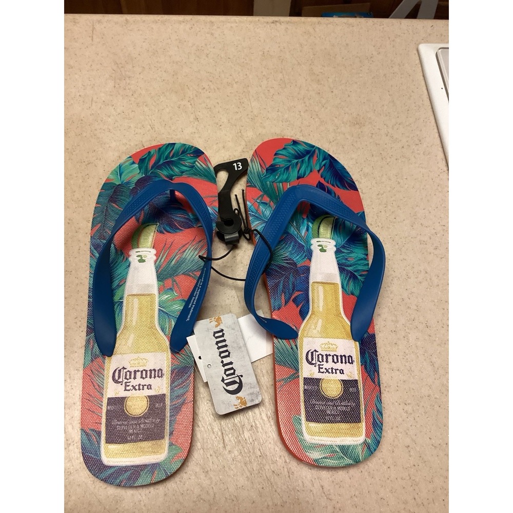 Corona Extra Beer Advertisement Flip Flop Sz 13 Vibrant Color Summer Beach Party